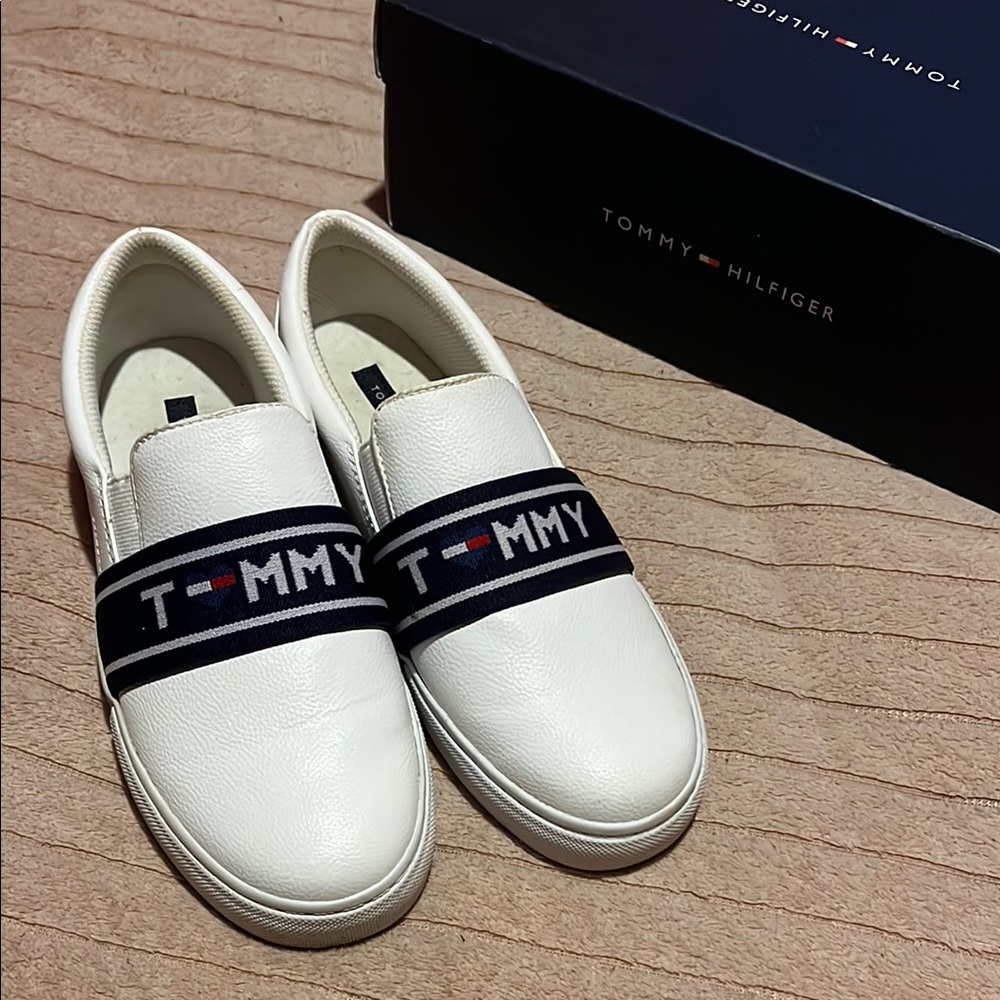 Tommy Hilfiger White Slip-On Sneakers